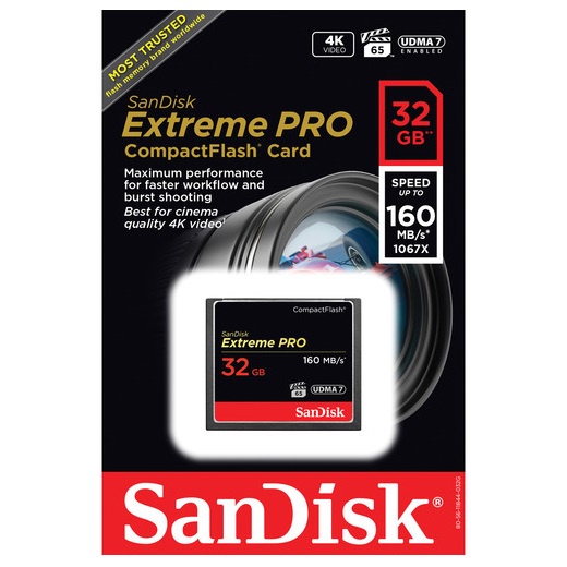 SanDisk 32GB Extreme Pro Compact Flash 160MB/s