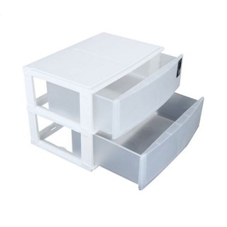กล่องลิ้นชัก 2 ช่อง 38.7x27x26 ซม.สีขาว