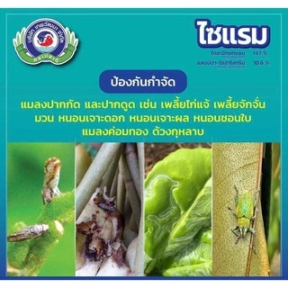 ไซแรม (1ลิตร )ไทอะมีทอกแซม+ แลมป์ดา-ไซฮาโลทริน เพลี้ยไฟ เพลี้ยแป้ง เพลี้ยจักจั่น หนอน แมลงค่อมทอง มวลต่างๆ
