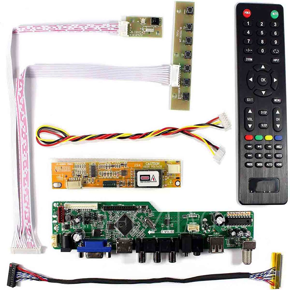 Lwfczhao monitor Kit for B156XW01 V0 V.0 TV+HDMI+VGA+AV+USB LCD LED screen Controller Board Driver lvds 30pins panel