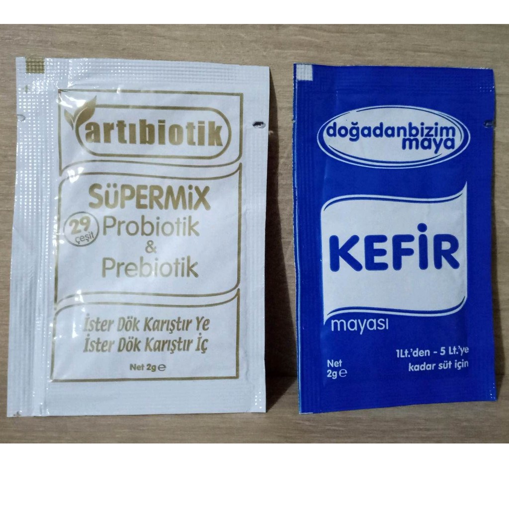 kefir คีเฟอร์ Supermix Probiotic &amp; Prebiotic ฟรีซดรายจากตุรกี ขนาด 2 GR (1 ซอง ต่อนม 1- 5 ลิตร) (พร้อมจัดส่ง)