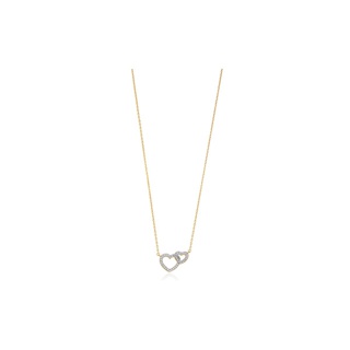 Jewelry Buffet สร้อยคอ สร้อยคอหัวใจ สร้อยคอหัวใจคู่ ชุบทอง 18K เพชรCZ