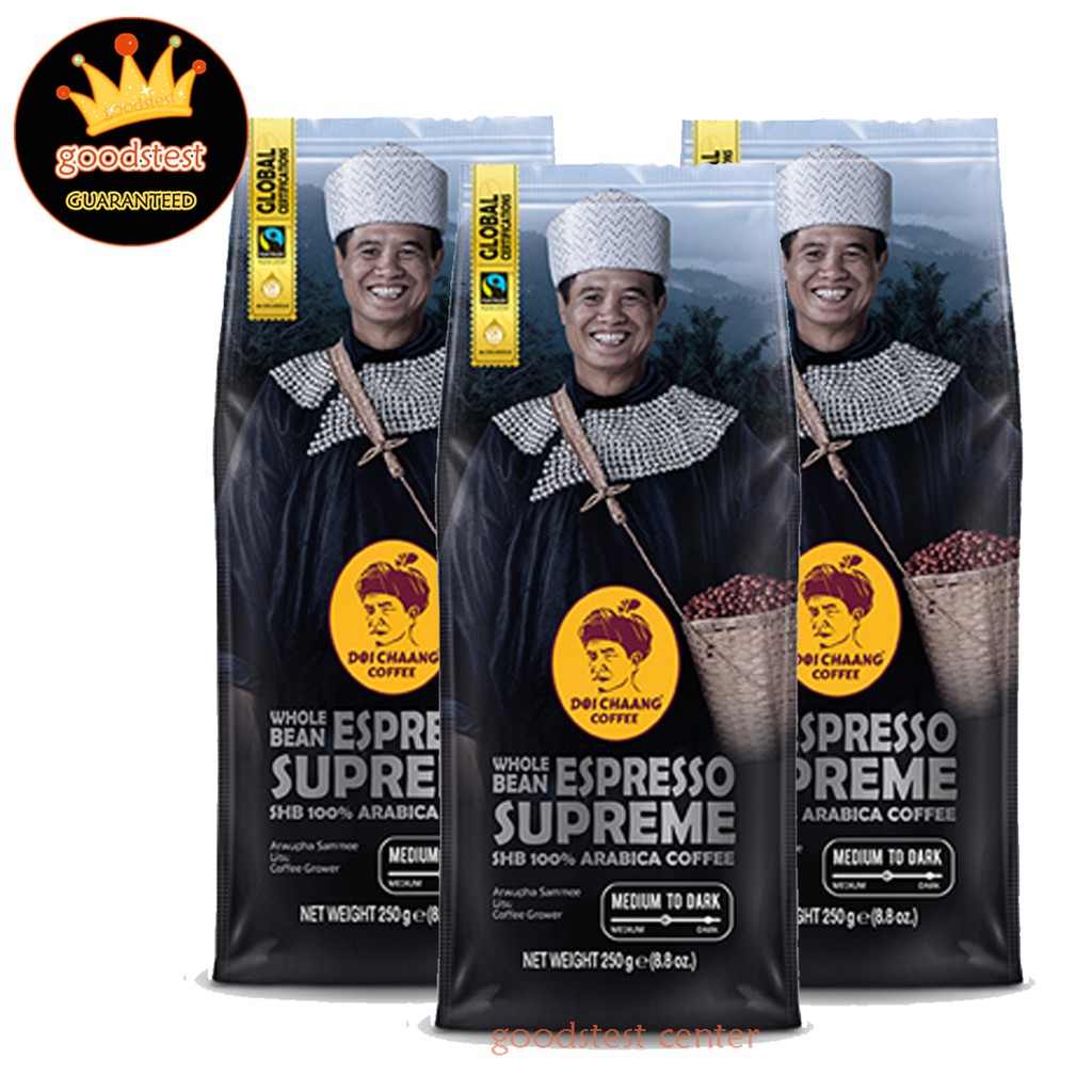 *ซองปกติ*สินค้าเข้าใหม่*Espresso 3 ถุง Exp:2027*เมล็ดกาแฟสดคั่วจากไร่ดอยช้าง 100% :espresso supreme Doi Chaang Coffee