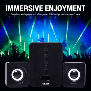 OKER SP-836 OKER DESKTOP SPEAKERS 2.1 USB/5W.สีดำ bluetooth