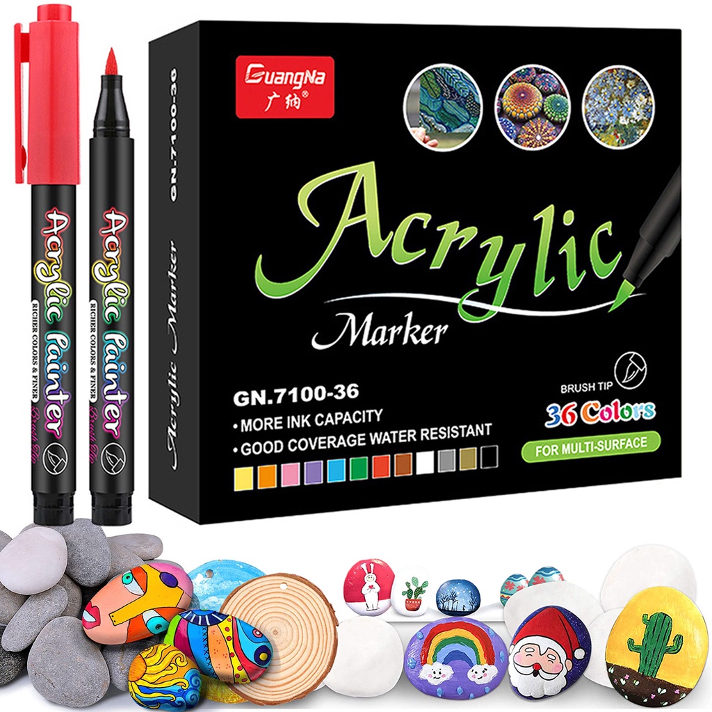 ขึ้นภาพวาด36 Color Sketching Markers Acrylic Marker for ainting Acrylic