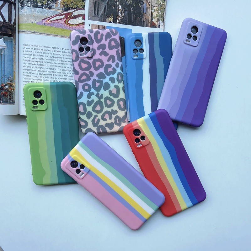 เคสสีรุ้ง นิ่ม งานกำมะหยี่ กันกล้อง สำหรับรุ่น 7 8 SE 7Plus 8Plus 6 6S-6Plus X XS11-11pro-11promxa