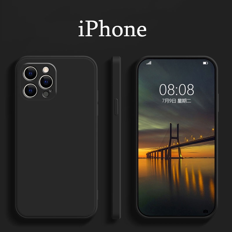 เคสกำมะหยี่ขอบเหลี่ยม iPhone 13 12 Mini 11 Pro Max X Xs Max Xr 7 8 6 6s Plus SE2 SE 2020 2021 4G 5G