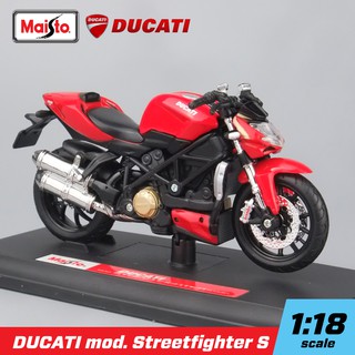 โมเดลรถ บิ๊กไบค์ Ducati mod. Streetfighter S 2010 สเกล 1:18 แบรนด์ Maisto โมเดล 1/18