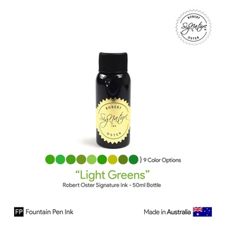 Robert Oster "Light Greens" Signature Ink 50ml Bottle - หมึกโรเบิร์ตออสเตอร์ ชุดสีเขียวอ่อน ขนาด 50 มล.