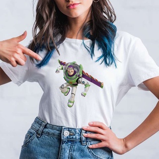 [S-5XL] ใหม่ เสื้อยืดลําลอง แขนสั้น พิมพ์ลาย Disney Toy Story Vetement Buzz Lightyear คุณภาพสูง สําหรับสตรี 2022