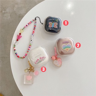 【holiday】เคสหูฟัง Tpu นิ่ม แบบใส กันกระแทก พร้อมจี้ สําหรับ Samsung Galaxy Buds2 Pro