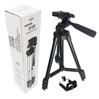 Tripod 3120 ขาตั้งกล้อง ขาตั้งโทรศัพท์ รุ่น 3 ขาTF-3120(สีดำ) ฟรีหัวต่อมือถือ (0958)