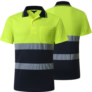 Hi Vis เสื้อโปโลแขนสั้น สะท้อนแสง เพื่อความปลอดภัย สําหรับผู้ชาย และผู้หญิง