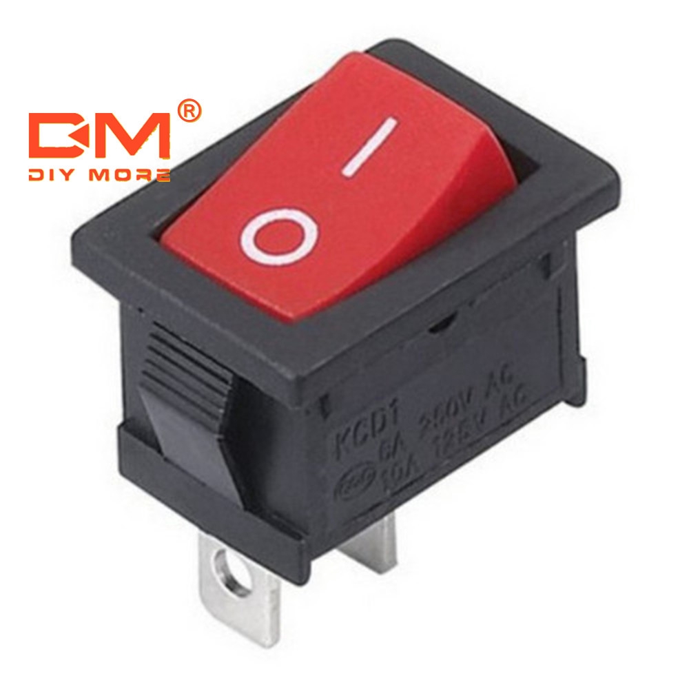 DIYMORE ปุ่มสวิทช์เปิด/ปิด kcd 1-101 ac 6a 250 v 2 pin 15 มม. จํานวน 5 ชิ้น