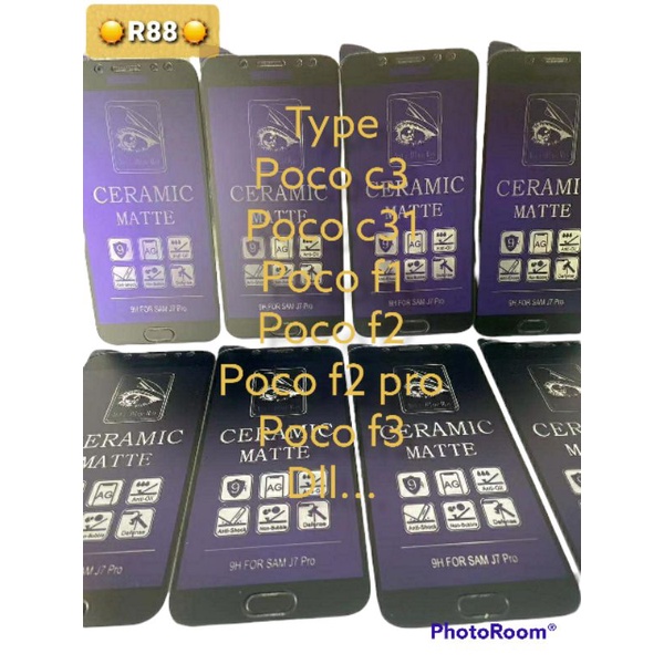 กันรอยสีน้ําเงินด้าน Poco c3, poco c31, f1, f2, f2 pro, f3 gt, f4, f4 gt, m2, m2 pro, m3, m3 pro, m3