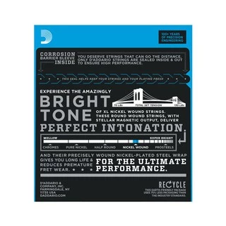 แถมปิ๊ก!! ของแท้ สายกีตาร์ไฟฟ้า D'Addario เบอร์ 10 EXL 110 เบอร์ 10-46 Made in USA