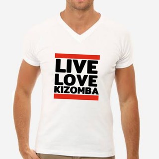 เสื้อยืดทรงตรง ใส่ได้ทั้งผู้ชายและผู้หญิง สกรีน LIVE LOVE KIZOMBA/ Kizomba unisex T-Shirt