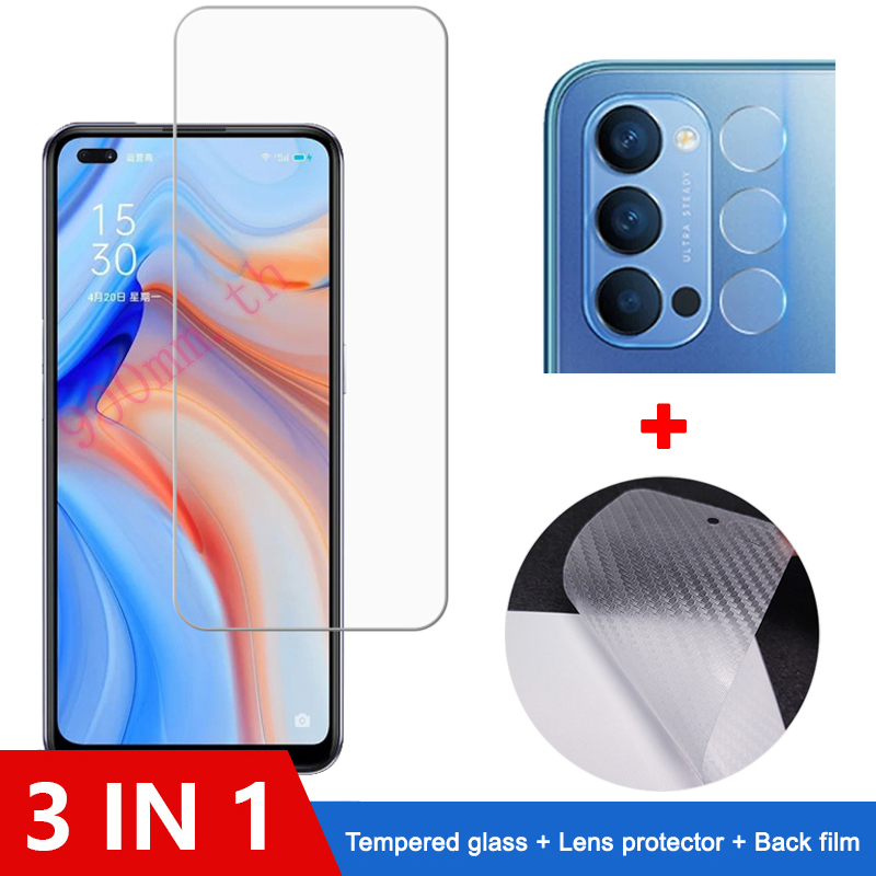 3-in-1 ฟิล์มกระจก OPPO Reno 5 กระจกนิรภัย OPPO Reno 7Z 5 4 7 6 Z 10X Zoom Reno7 Pro 5G ฟิล์ม ป้องกัน
