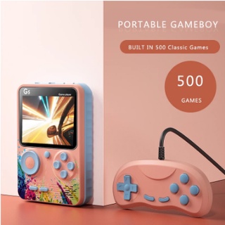 2 Player G5 Gameboy เครื่องเล่นเกมมือถือ แบบพกพา สีมาการอง 500 in 1 เครื่องวิดีโอเกมคลาสสิกย้อนยุค