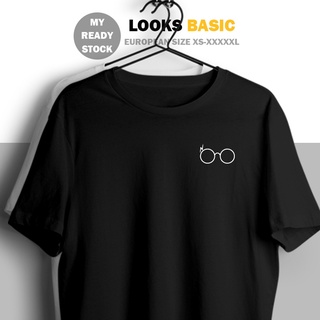 Basic Tee Harry Potter Tattoo Minimalist UNISEX แขนสั้นเสื้อยืดผู้หญิงผู้ชายสุภาพสตรี Baju Lelaki Perempuan