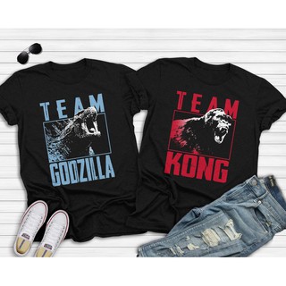 เสื้อยืดTEAM GODZILLA KONG เสื้อ Cotton