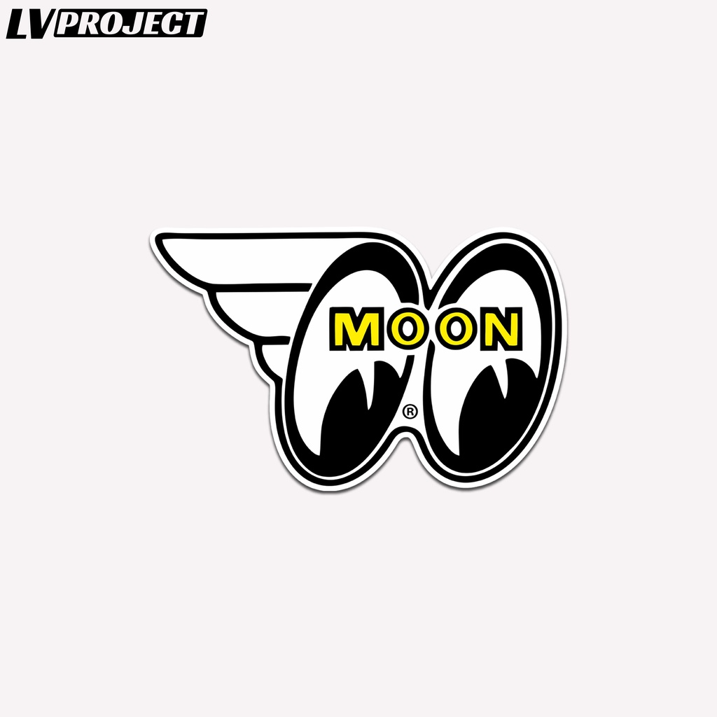 Mooneyes สติ๊กเกอร์ขนาดกลาง เคลือบมันเงา สติ๊กเกอร์มอเตอร์ไซค์คลาสสิก