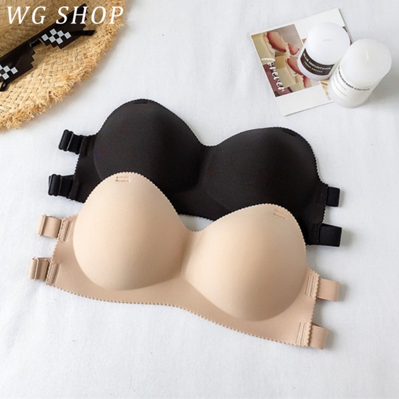 Wg SHOP บราไร้รอยต่อ ไม่มีโครงเหล็ก รองรับสั้น สลิงเล็ก เซ็กซี่ รวบรวม สบาย สลิงขนาดเล็ก ป้องกันแสงสะท้อน สวยงาม ด้านหลัง ชุดชั้นใน ที่มองไม่เห็น ที่ไม่มีสายหนัง