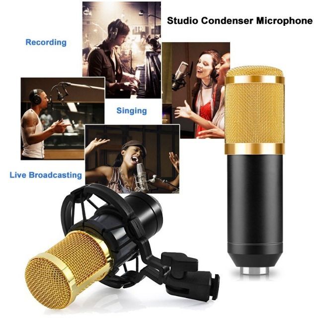 ไมค์ ไมค์อัดเสียง คอนเดนเซอร์ Pro Condenser Mic Microphone BM800 พร้อม ขาตั้งไมค์โครโฟน