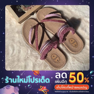 รองเท้าผู้หญิงฟรุ้งฟริ้ง รองเท้าแฟชั่นผู้หญิง รองเท้าแตะผู้หญิง งานHandmade