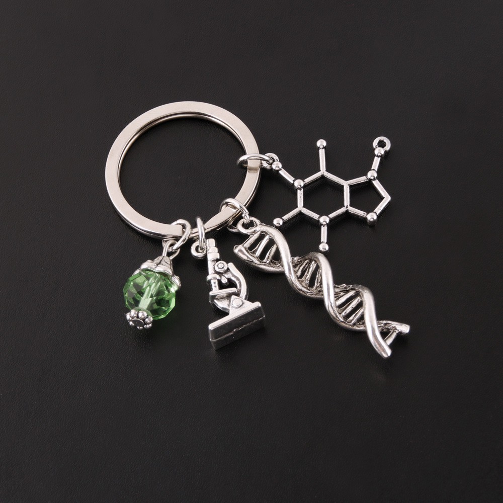 ใหม่ เครื่องประดับวิทยาศาสตร์ กล้องจุลทรรศน์ DNA หมอ จี้ พวงกุญแจ ประสาทวิทยาศาสตร์ ชีววิทยา พวงกุญแจ