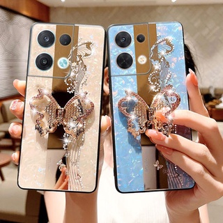 [พร้อมส่ง] เคสโทรศัพท์มือถือ ลายผีเสื้อ พร้อมขาตั้ง แฟชั่น สําหรับ OPPO Reno8 Reno8 Pro Reon7 Pro Reno6 Reno5 Reno5 Pro