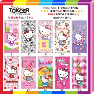 สติกเกอร์ ลาย Hello KITTY 1 ประตู และ 2 ประตู สําหรับติดตู้เย็น