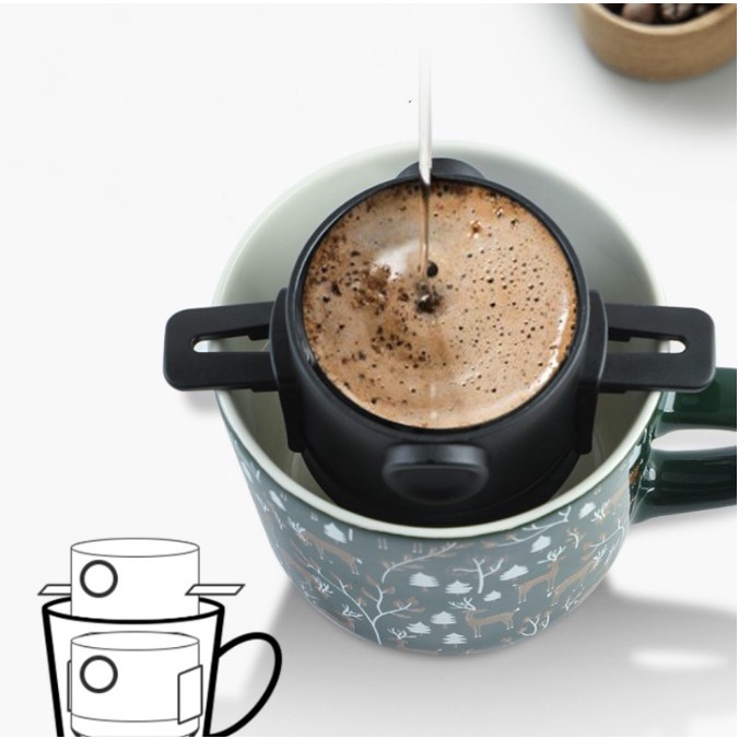 😊ที่กรองดริปกาแฟ สแตนเลส แบบพับได้ ที่กรองกาแฟดริปแบบพกพา ที่กรองกาแฟแบบสแตนเลส ดริปเปอร์สแตนเลส Dripper Stainless Steel - รูปที่ 2