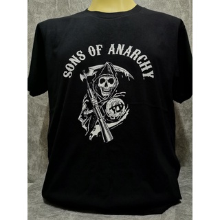 เสื้อวงนำเข้า Sons of Anarchy LOGO Biker Gangster Rocker Rock Metal Punk T-Shirt