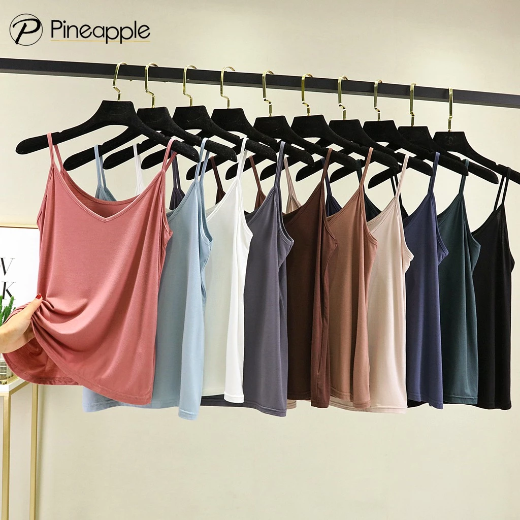 0309 เสื้อสายเดี่ยว เสื้อซับใน 8สี4ไซส์ สีพื้น Modal camisole