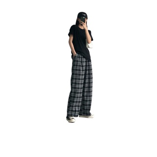 MISS SUMEY กางเกงขายาว ลําลอง ขากว้าง เอวสูง สไตล์เกาหลี สำหรับผู้หญิง สีดำ ไซซ์ S