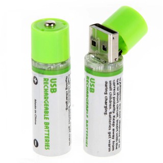 ถ่านชาร์จ AA (NI-MH) 1450mAh ชนิดชาร์จผ่าน USB จำนวน 2 ก้อน