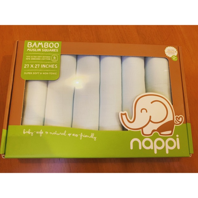 NAPPI ผ้าอ้อมใยไผ่ สีฟ้า 27”