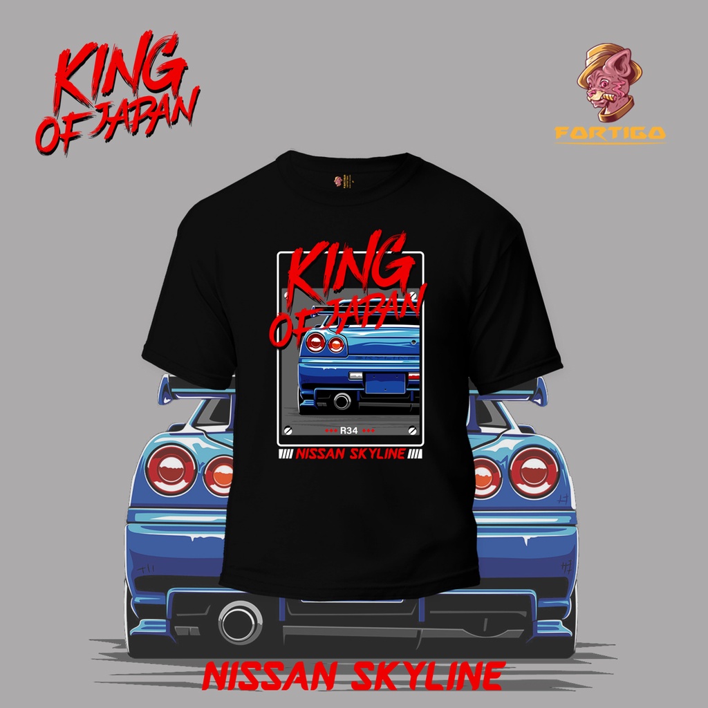 เสื้อยืดลายรถNissan Skyline GTR R34