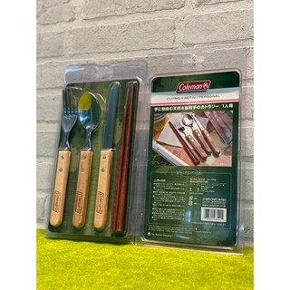 🎌 ชุดช้อน ส้อม มีด ตะเกียบ Coleman IV / Personal Tableware Cutlery Camp BBQ (ของแท้จาก Shop Japan)