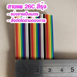 (แบ่งขายเป็นเมตร) สายแพ 26C สีรุ้ง Ribbon flat cable rainbow