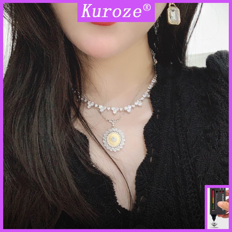 [gra] สร้อยคอ มอยซาไนต์ pt950 ทองคําขาว