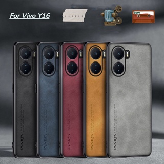 สําหรับ Vivo Y16 VivoY16 เคส ธุรกิจ หนังแกะ เคลือบด้าน เคสด้านหลัง เรียบง่าย กรอบนิ่ม เคสกันกระแทก