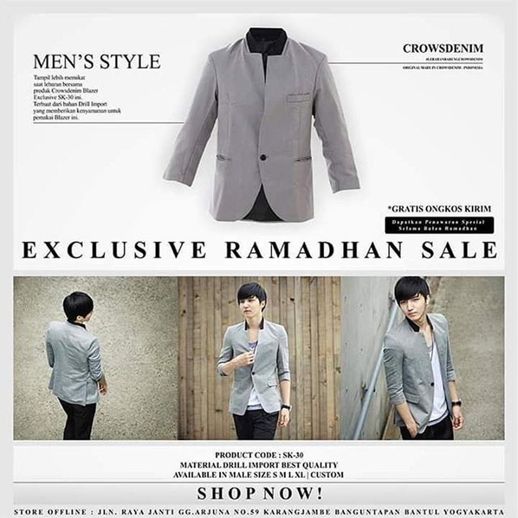 Slimfit MEN& 39;S BLAZER, เบลเซอร์สีเทา, เบลเซอร์สไตล์ห้อย, ผู้ชายและ 39;S BLAZER, ORI CROWS DENIM B