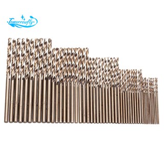 50Pcs Drillforce Tools M35 Cobalt Bit Set,Hss-Co Drill Set 1-3Mm,For Drilling On Hardened Steel, Cas