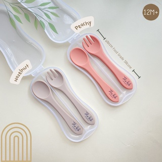 ช้อนส้อมเด็ก ช้อนซิลิโคน ช้อนหัดทาน silicone spoon the bib studio