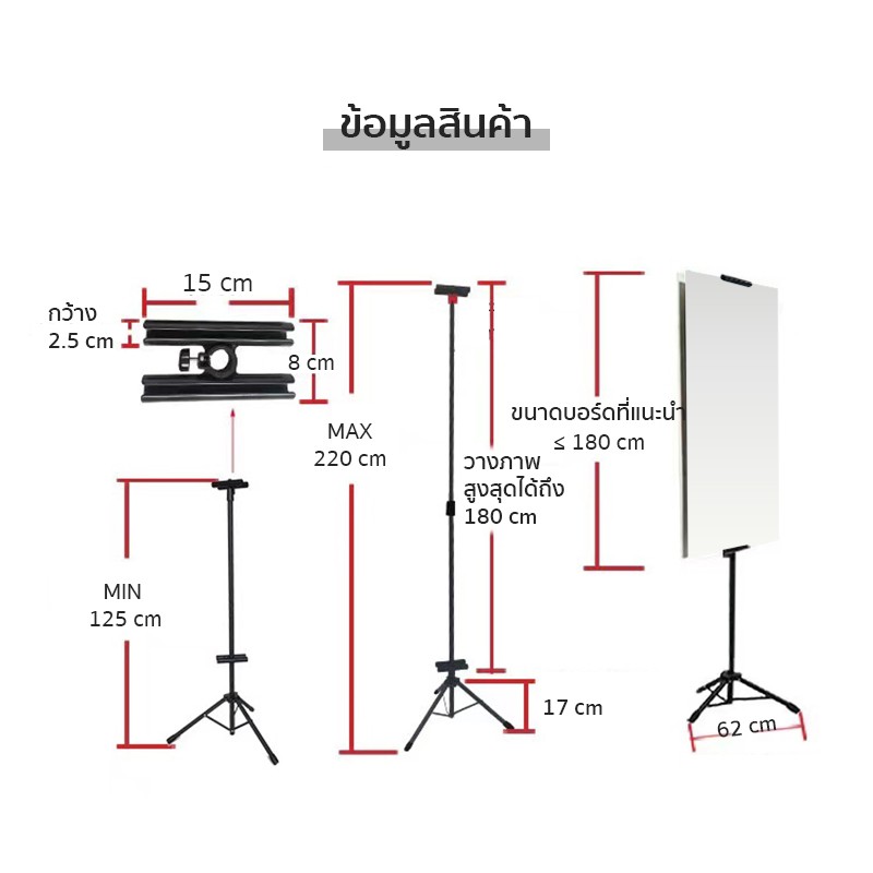 ขาตั้งป้ายโฆษณา ขาตั้งฟิวเจอร์บอร์ด ขาตั้งป้ายพลาสวูด ฟิวเจอร์บอร์ดbunting stand ปรับระดับได้ วางป้ายได้2ด้าน สีดำ Matte ราคา ถูกที่สุด ดีลบีเคเค แกลเลอรีภาพที่ 4