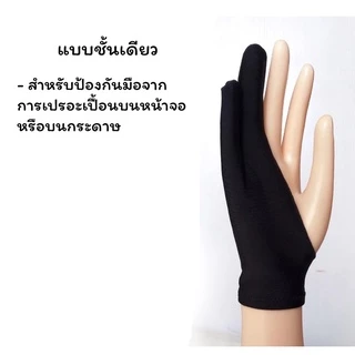 พร้อมส่ง!!ถุงมือวาดรูป ป้องกันทัชสกรีนหน้าจอได้ หนา3ชั้น