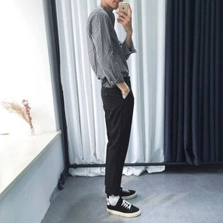 เสื้อเชิ้ตผู้ชายแฟชั่นแขนยาว คอปก เสื้อเชิ้ตคอจีน ใส่เที่ยว ใส่ทำงาน