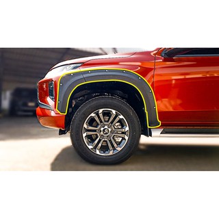 Mitsubishi Triton 2019 Cab และ 4 ประตู คิ้วล้อ,ซุ้มล้อ,โป่งล้อ 6 นิ้ว หมุด ขอบกาว (V.5) (AOS) ดำด้าน